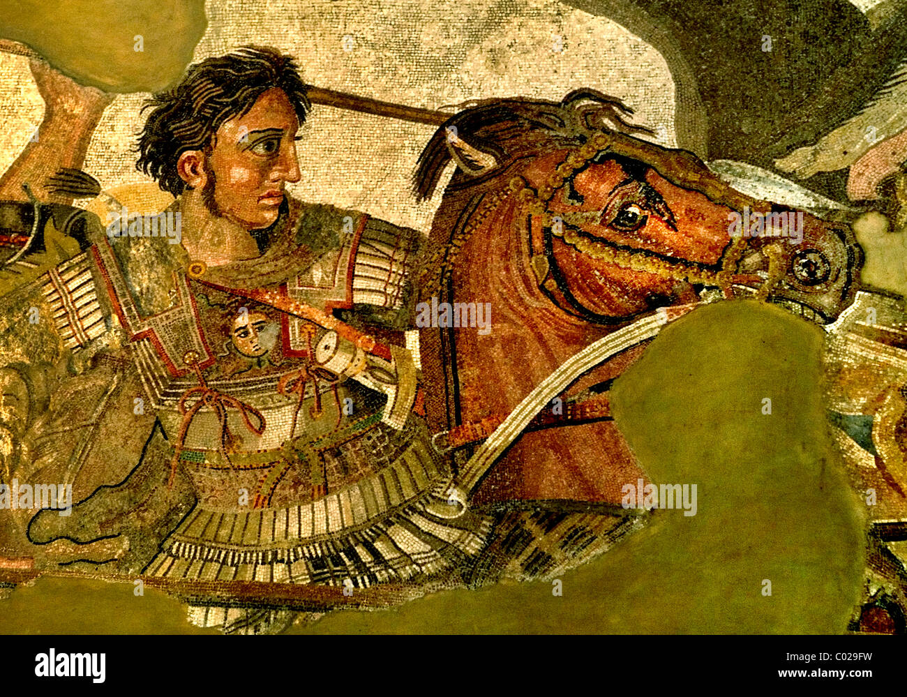 Questa immagine è di Alessandro il Grande nella battaglia re persiano Dario  III Alessandro il Grande Isso 331 B. C . Mosaico Pompei 100 B Foto stock -  Alamy