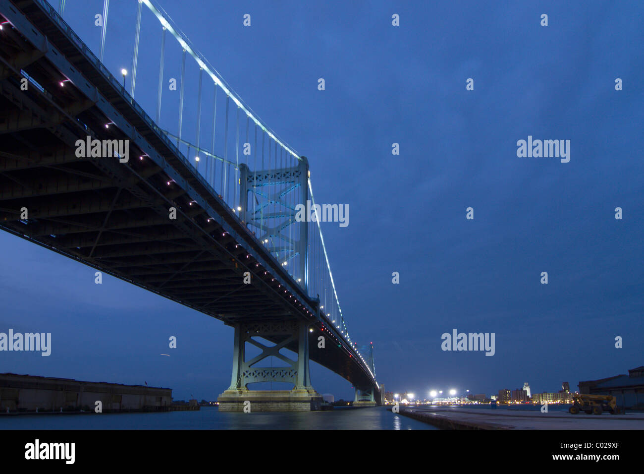 Benjamin Franklin Bridge, Philadelphia, Pennsylvania, STATI UNITI D'AMERICA Foto Stock