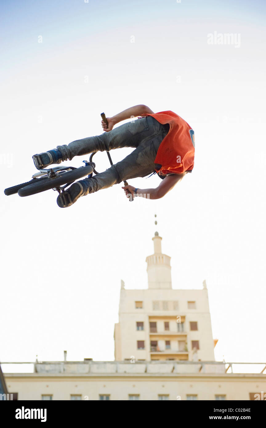 Rider BMX, Malaga, Costa del Sol, Andalusia, Spagna, Europa Foto Stock