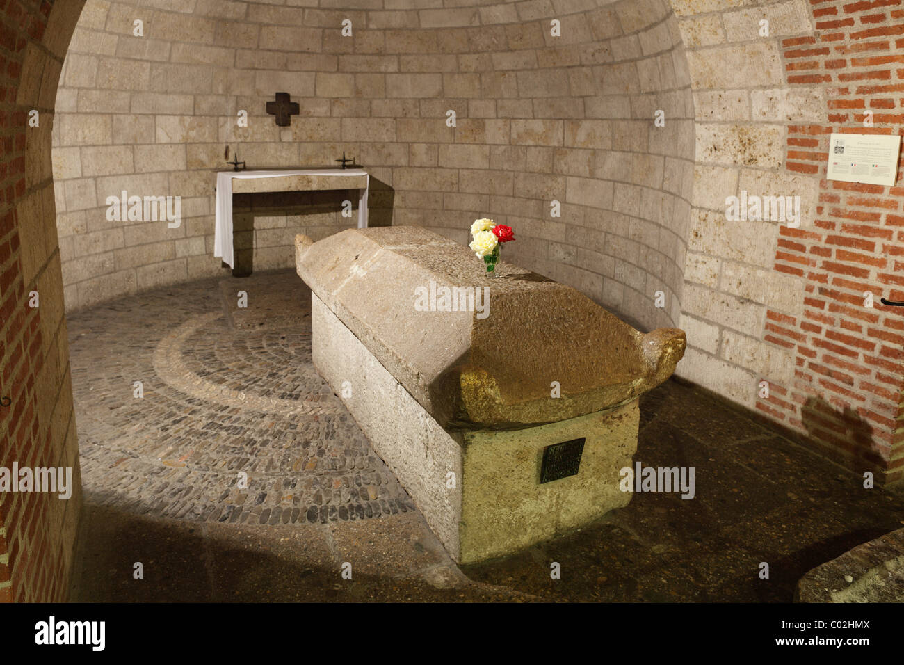 Luogo di sepoltura di San Afra nella cripta della Basilica di San Ulrico e Afra, Augsburg, Schwaben, Baviera, Germania, Europa Foto Stock
