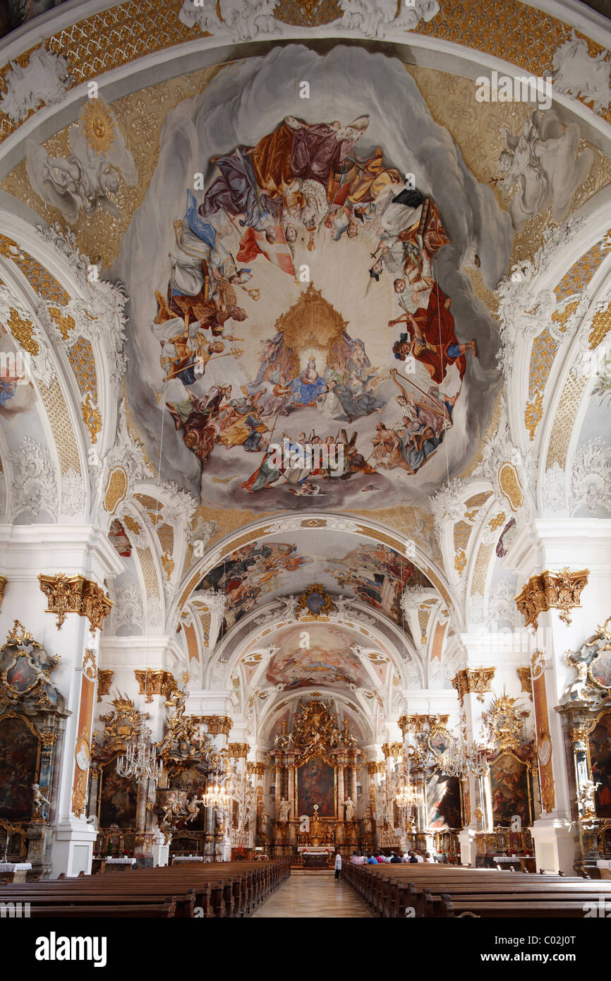Studienkirche Mariae assunta chiesa di studio, Dillingen an der Donau, regione di Donauried, Svevia, Baviera, Germania, Europa Foto Stock