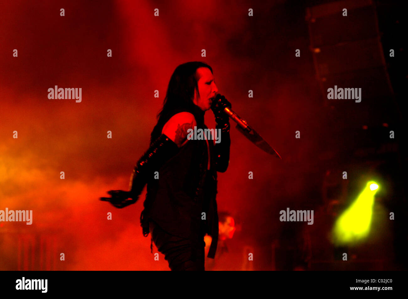 Marilyn Manson eseguendo a Irvine Amp Wireless di Los Angeles, California - 24.08.07 Foto Stock