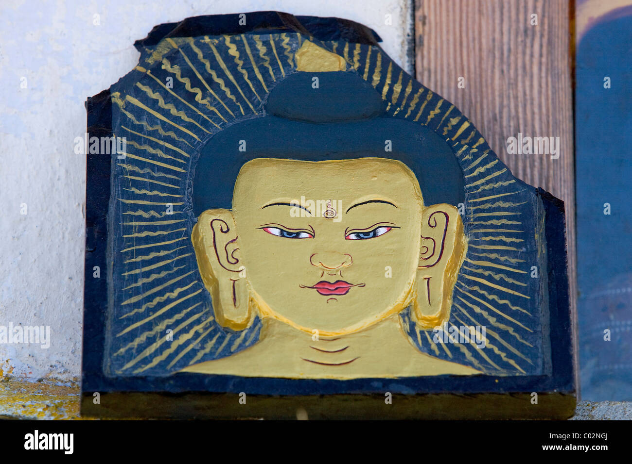 Dochu-la Pass, 3050m, immagine del Buddha, Bhutan, Regno del Bhutan, Asia del Sud Foto Stock