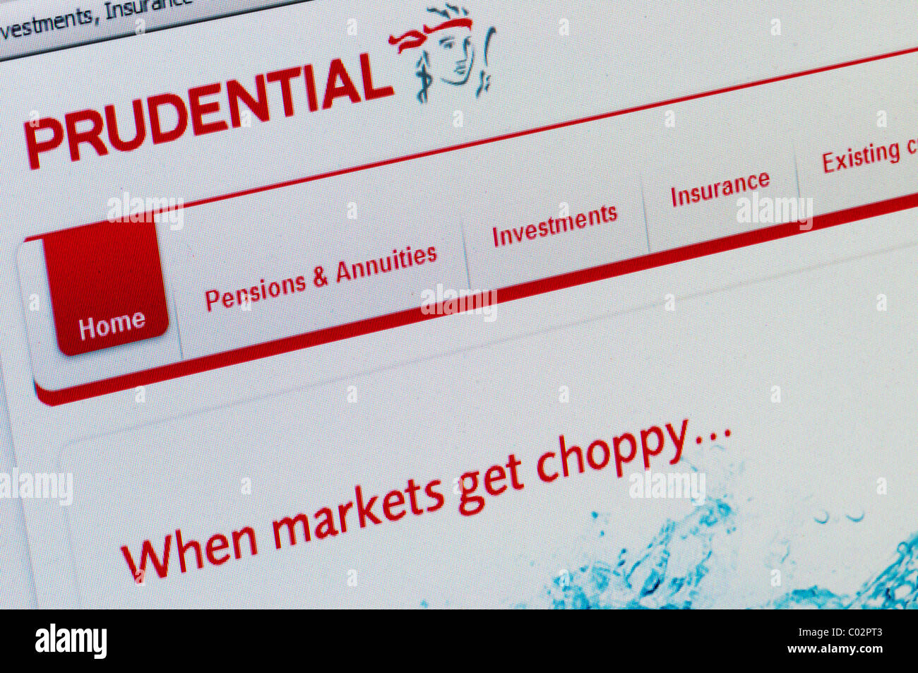 Il sito web di Prudential Foto Stock