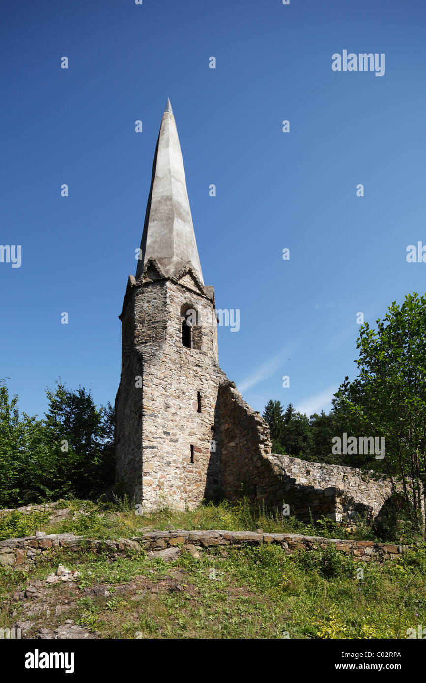 Il castello di Gossam chiesa di San Pankratius, Emmersdorf, Wachau, Waldviertel, Austria Inferiore, Austria, Europa Foto Stock