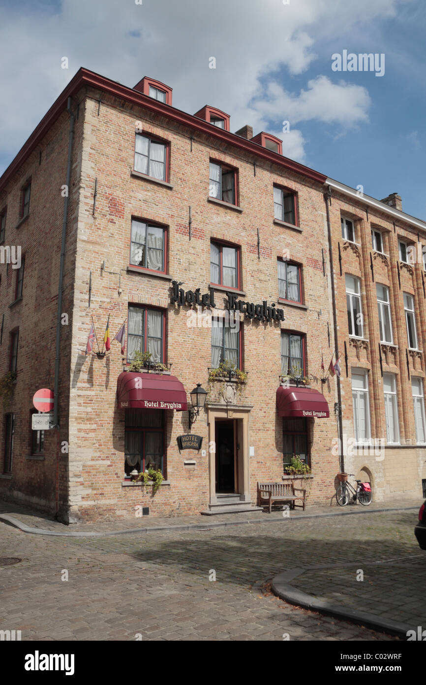 Hotel Bryaghia, un piccolo hotel di Bruges (Brugge), Belgio. Foto Stock