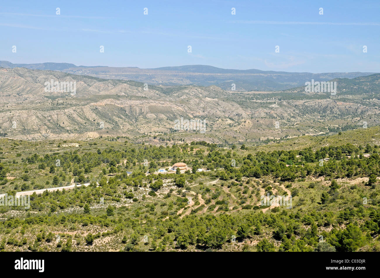 Paesaggio vicino Busot, La Vila Joiosa, Villajoyosa, Costa Blanca, Alicante, Spagna, Europa Foto Stock