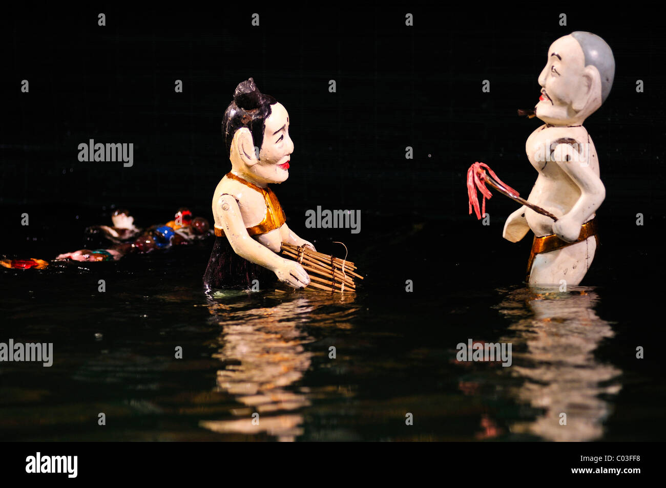 Marionette, Thang Long acqua Puppet Theatre, Hanoi, Vietnam del Nord, Vietnam, sud-est asiatico Foto Stock