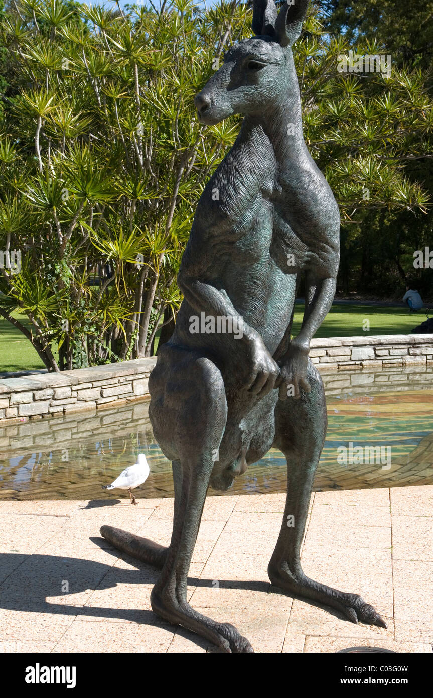 Canguri nella città sculture, Perth, Western Australia. Foto Stock