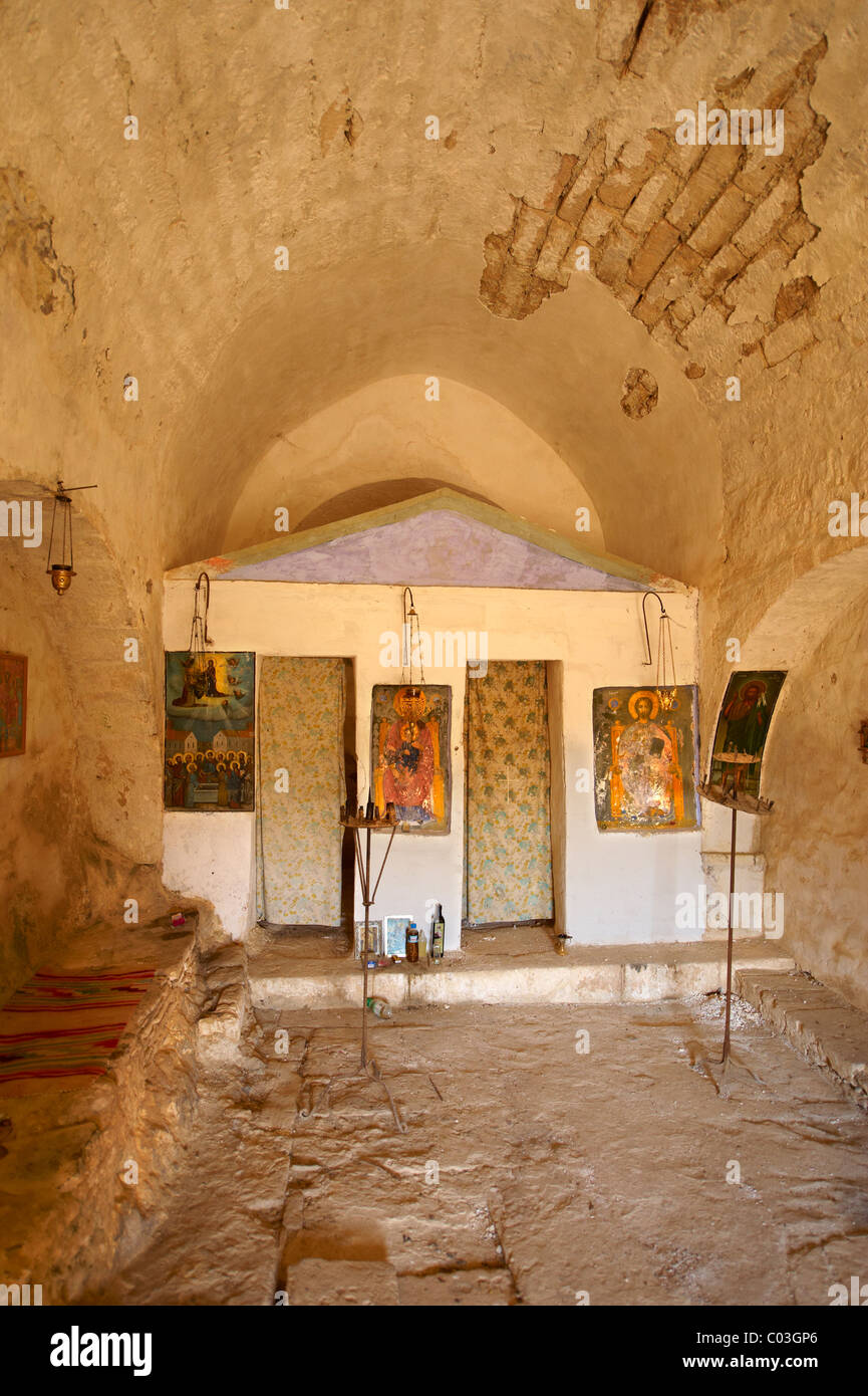 Chiesa Greco Ortodossa Paliachora interiore, Egina, greco ISOLE DELL'ARGOSARONICO Foto Stock