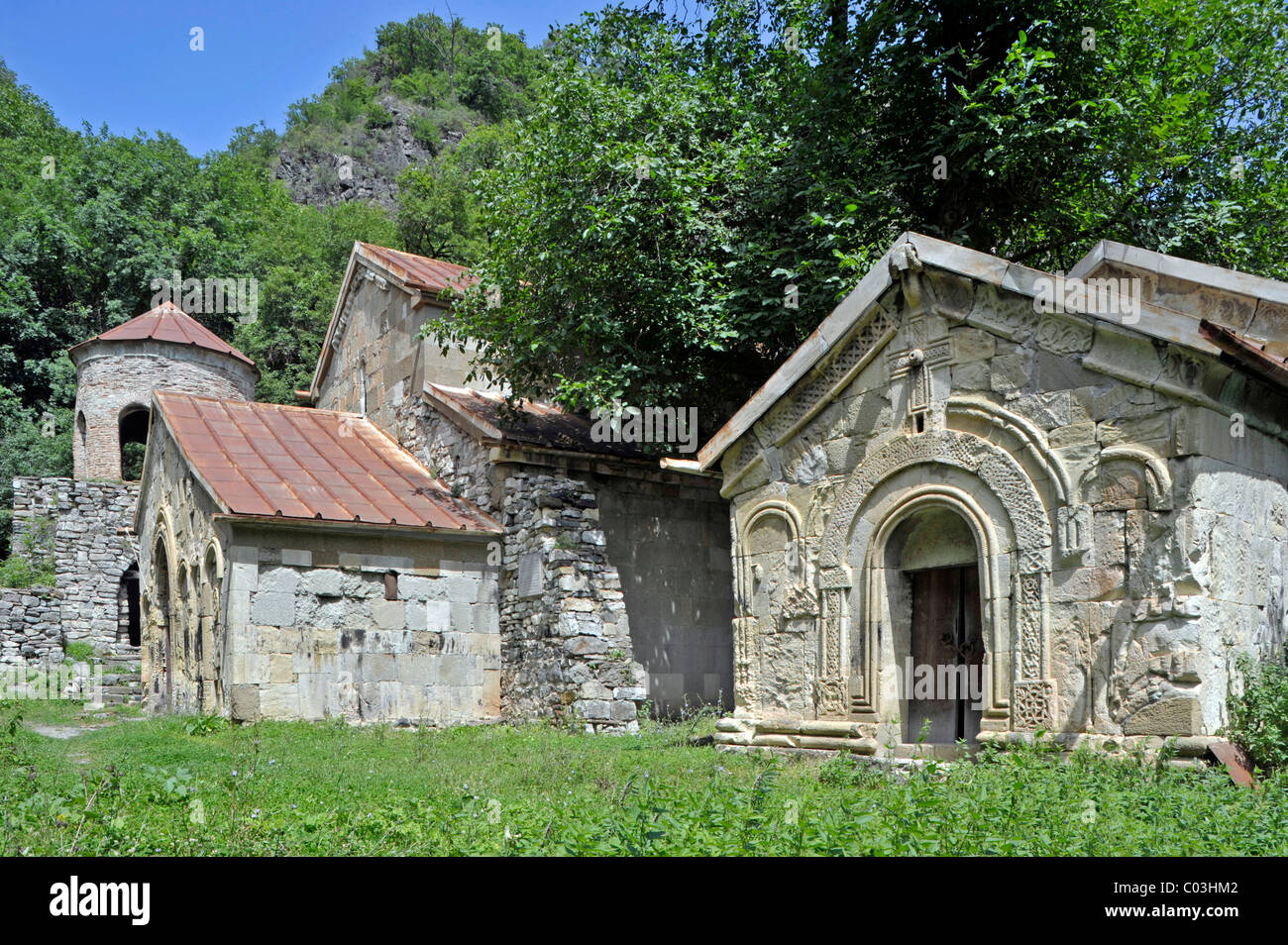 Basilica, Rkoni Monastero, Shida Kartli, Georgia, Asia Occidentale Foto Stock