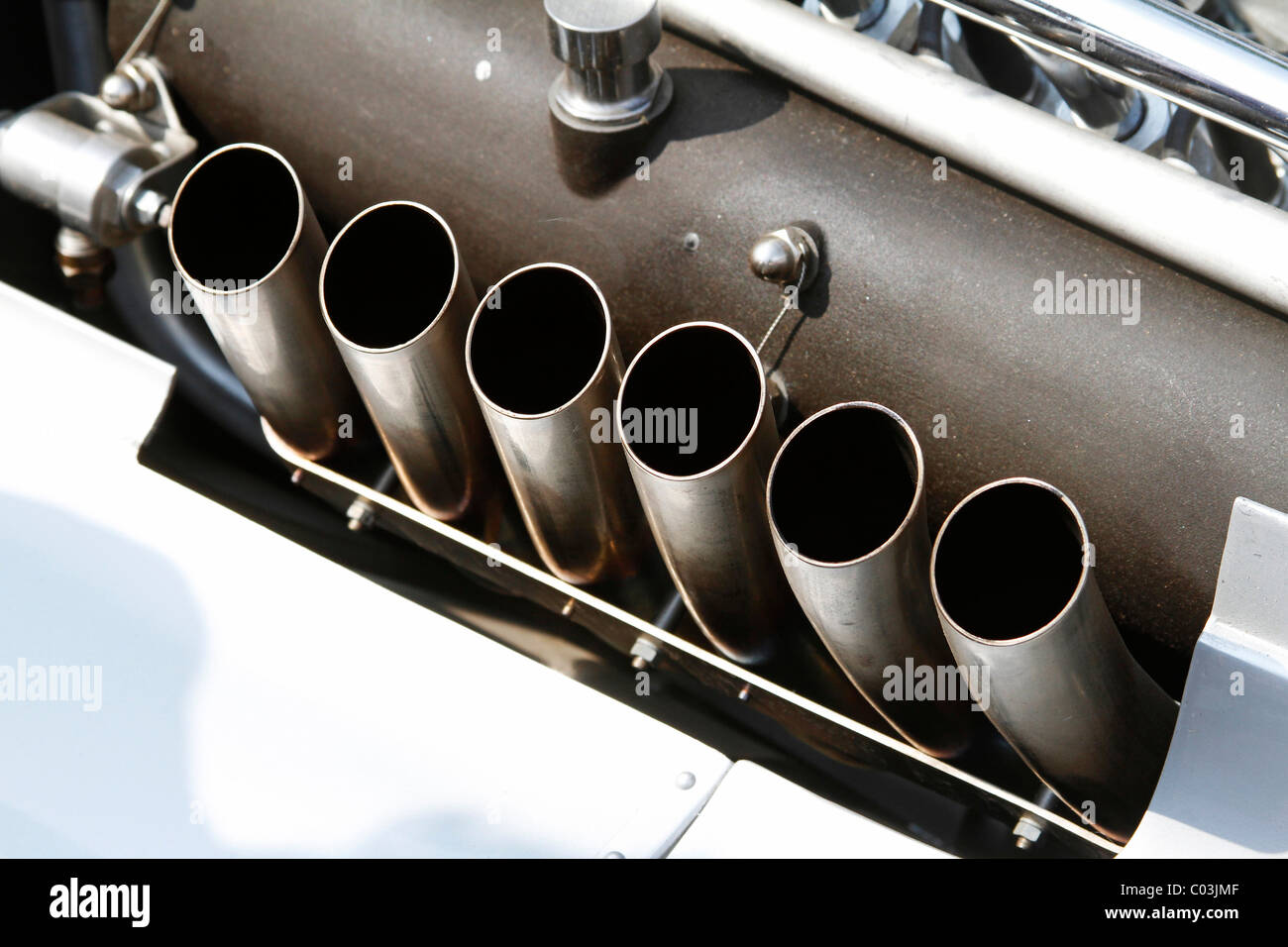 Motore, cilindri, Auto Union D-tipo Grand Prix Racing Car, costruita nel 1939, vero e la replica originale, Ennstal Classic 2010 Foto Stock