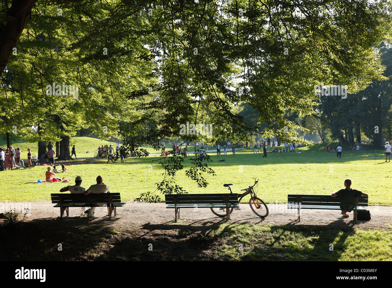 Parco Englischer Garten, Monaco di Baviera, Baviera, Baviera, Germania Foto Stock