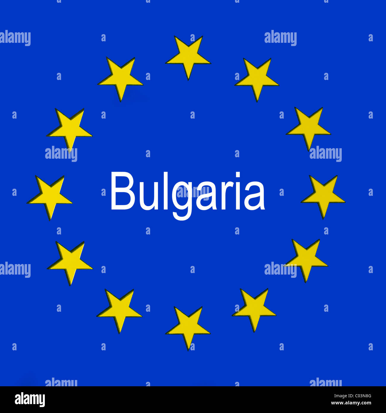 In Bulgaria la bandiera dell'Unione europea Foto Stock