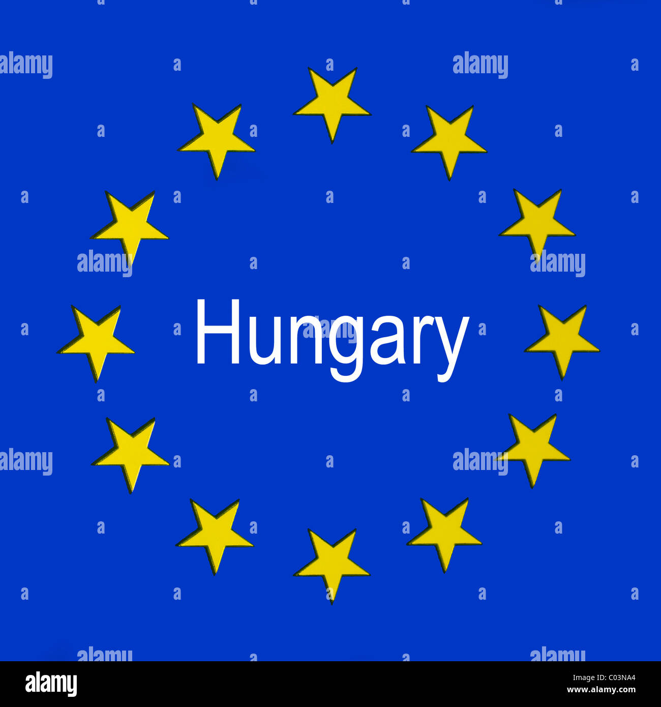 In Ungheria la bandiera dell'Unione europea Foto Stock