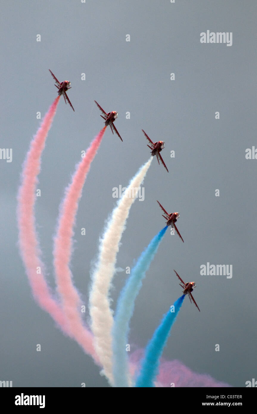 Le frecce rosse team display a raf leuchars scozia airshow settembre 2010 Foto Stock