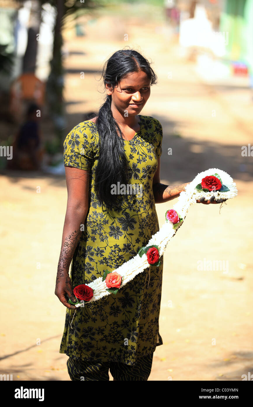 Giovane donna indiana sposarsi Andhra Pradesh in India del Sud Foto Stock