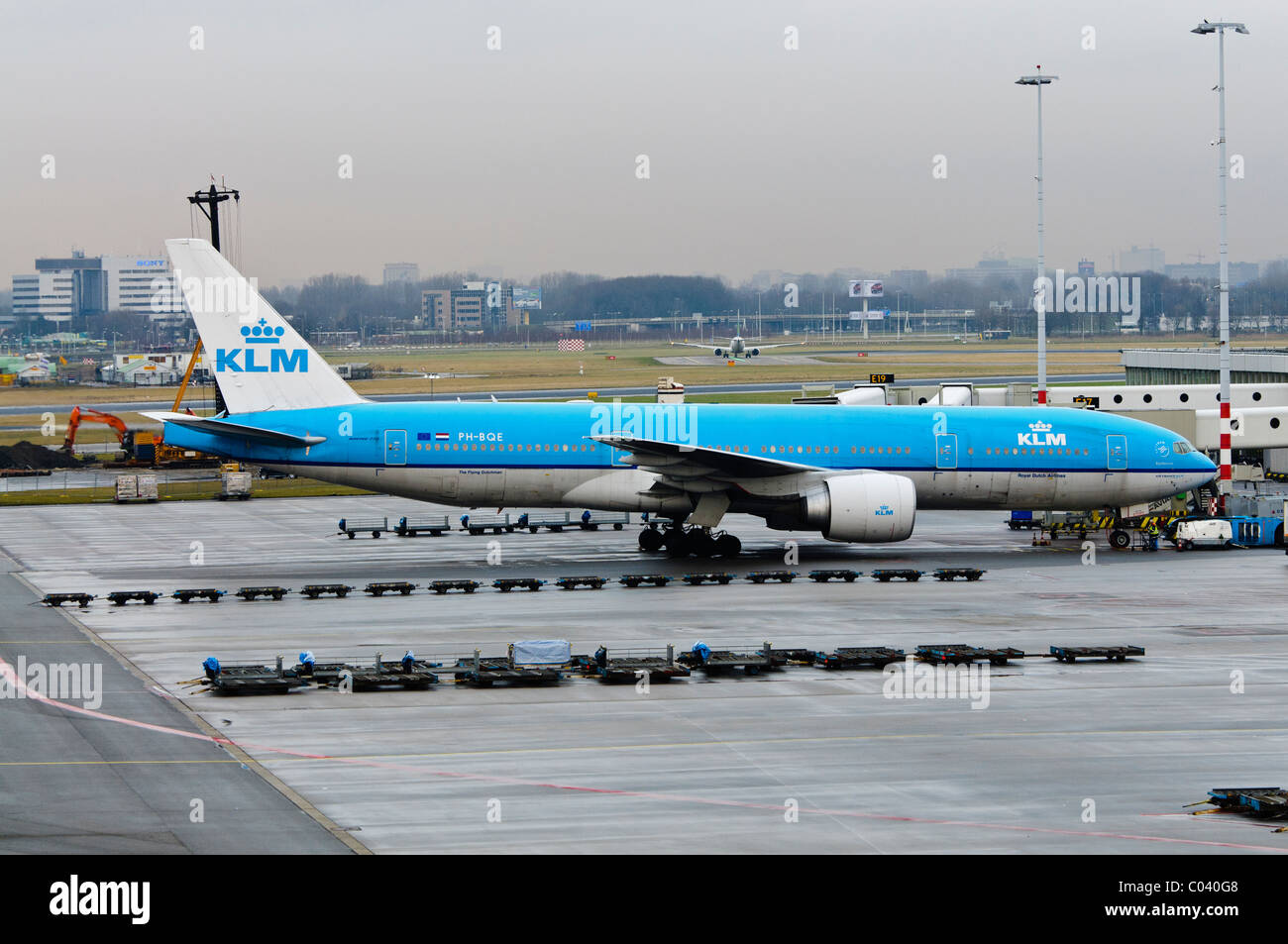 Air France KLM piano sul piazzale dell'aeroporto Schiphol di Amsterdam Foto Stock