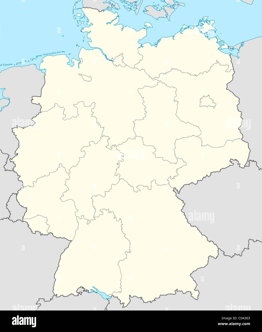 Mappa illustrata del paese della Germania in Europa. Foto Stock