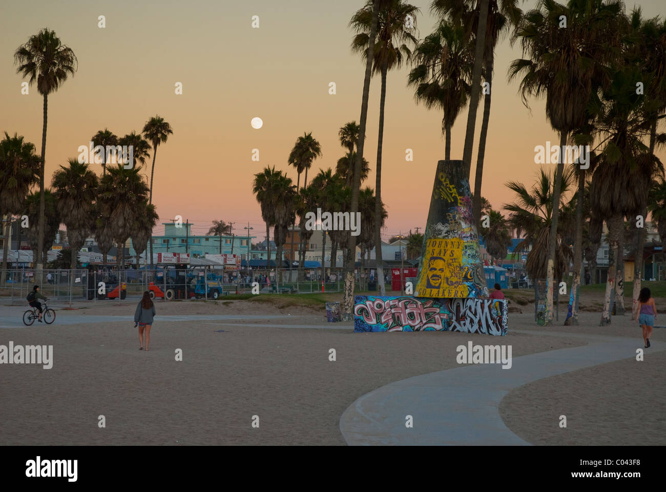 La vita in spiaggia a Venice Beach in California Foto Stock