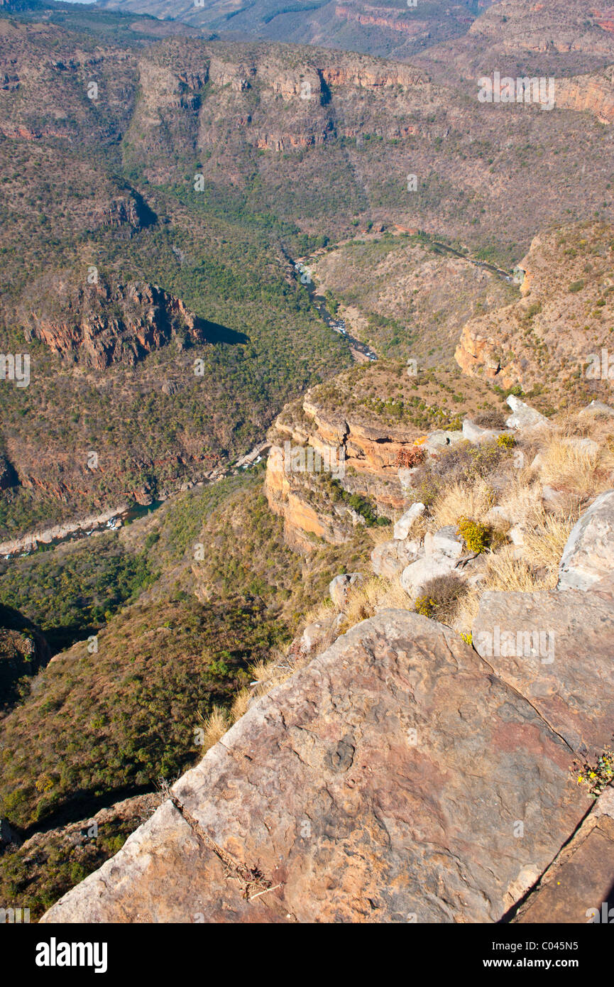 Visualizza in basso nel Fiume Blyde Canyon South Africa Foto Stock