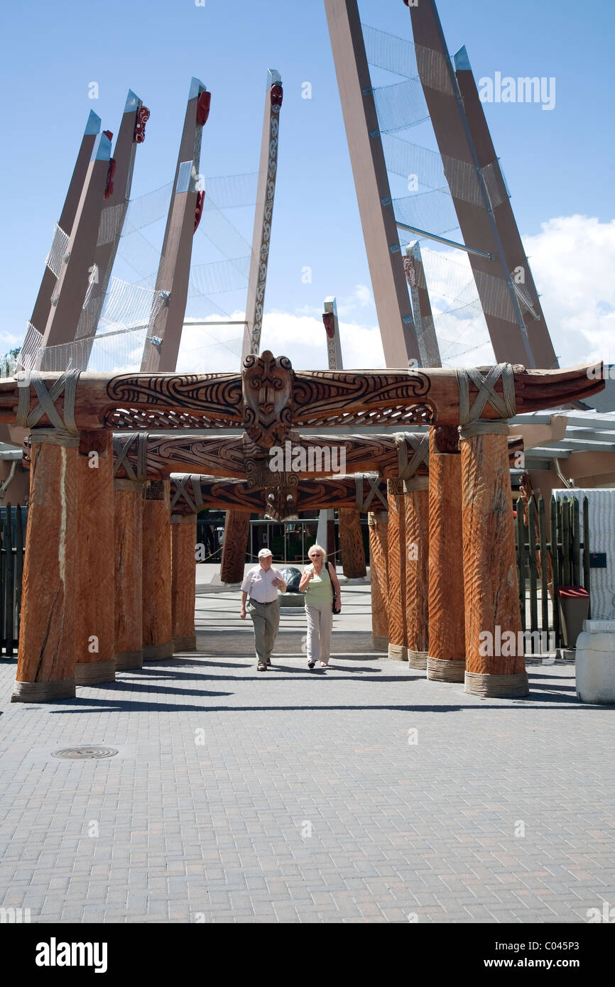 Te Puia è la Nuova Zelanda è più popolare Maori centro culturale e area termale, situata a Rotorua, Nuova Zelanda Foto Stock