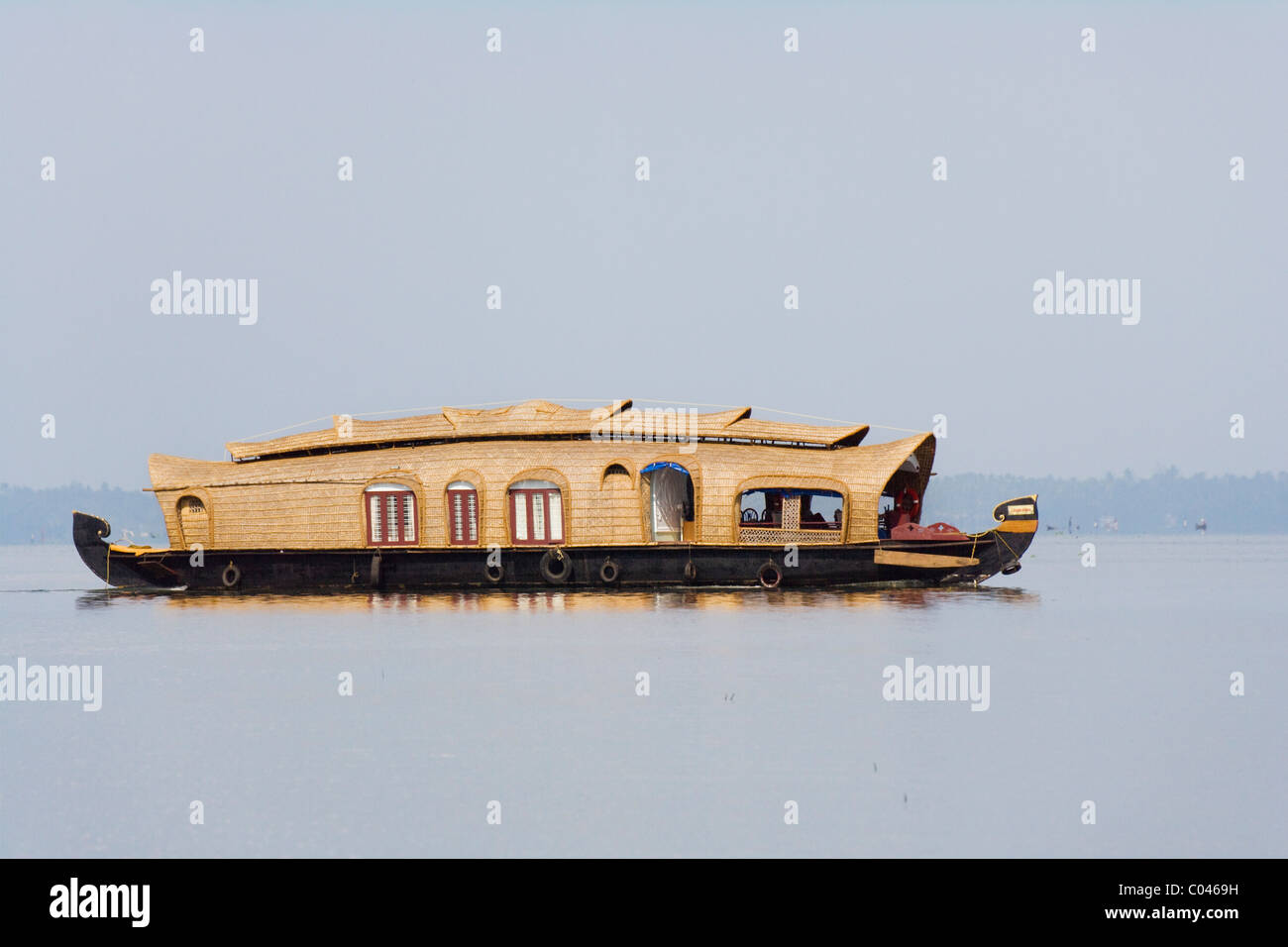 House boat sulle lagune del Kerala, India Foto Stock