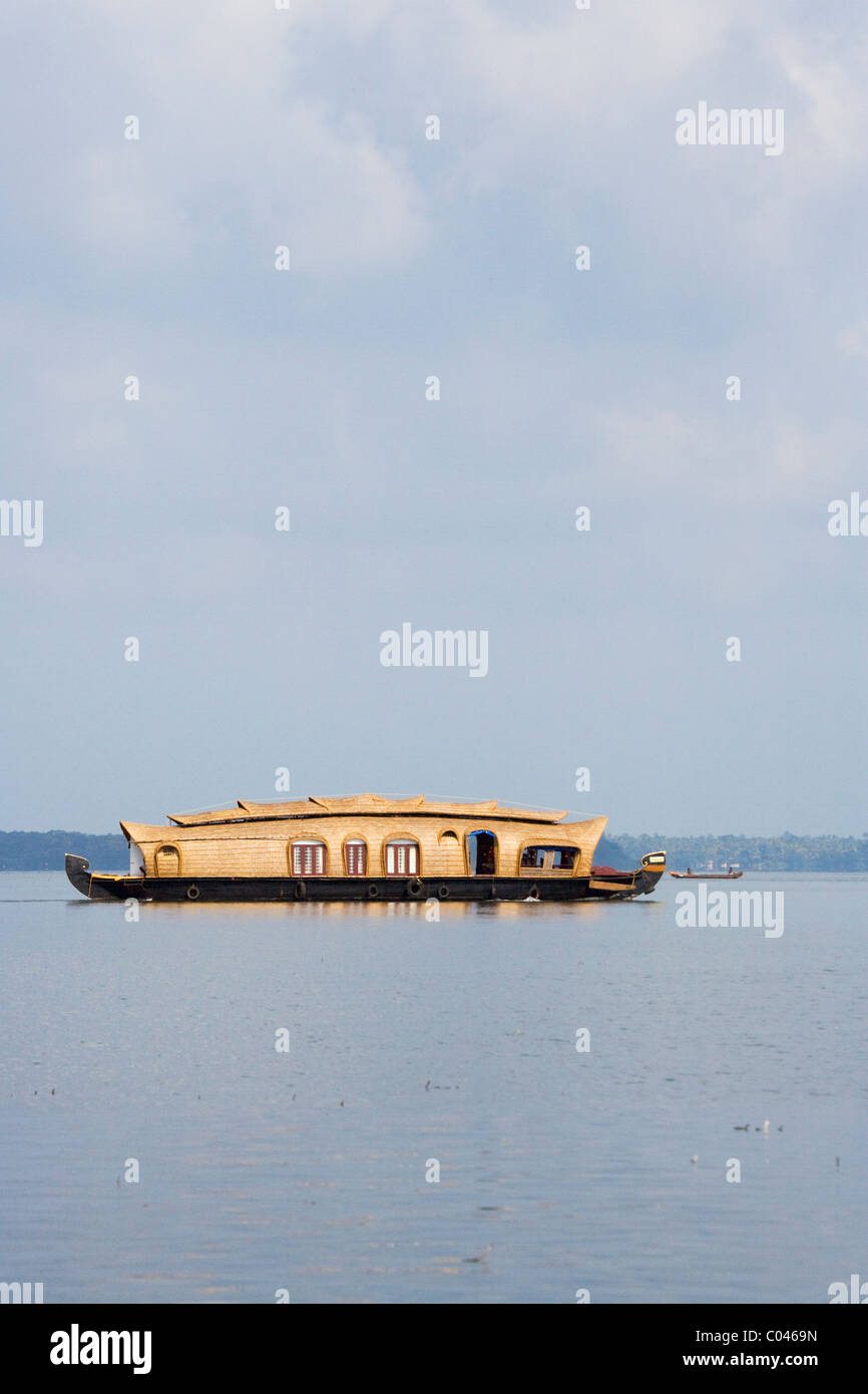 House boat sulle lagune del Kerala, India Foto Stock