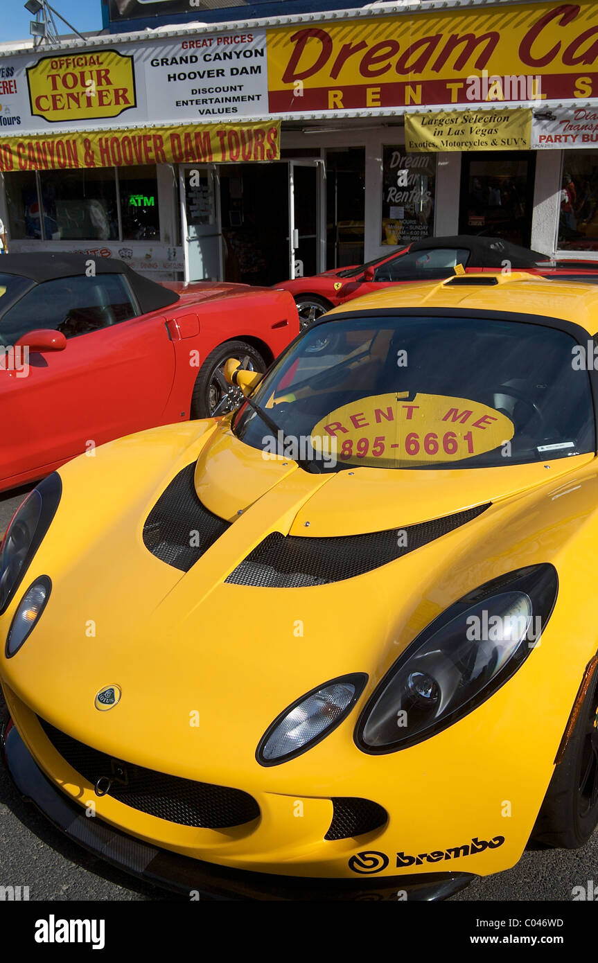 Vetture sportive per noleggiare sulla Strip di Las Vegas Foto Stock