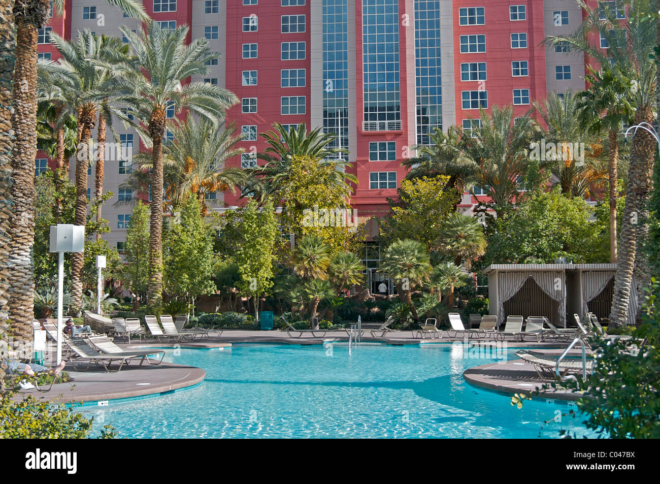 Una piscina all'Hilton Grand Vacations Club presso la Flamingo a Las Vegas Foto Stock