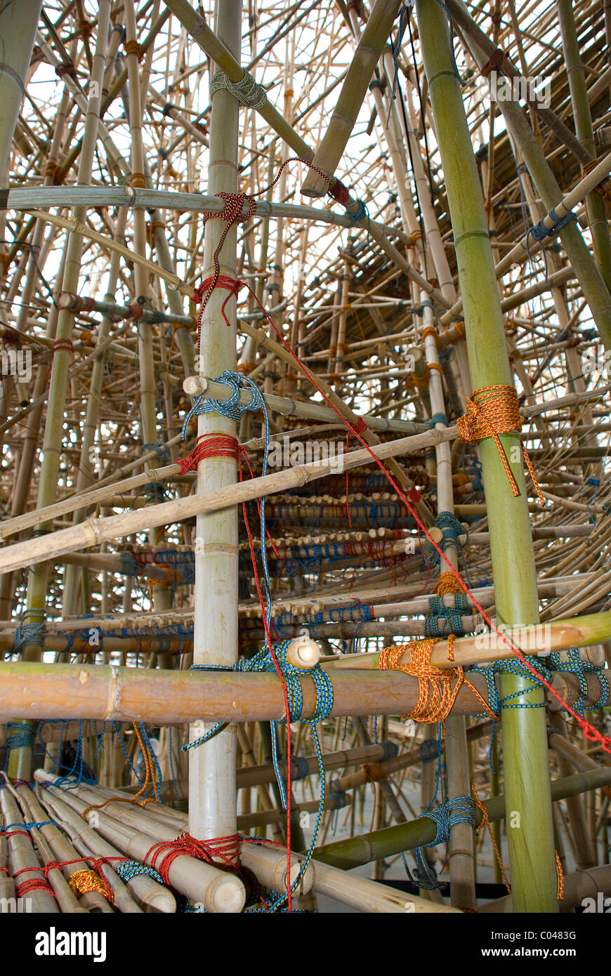 Scultura di bambù dalla Starn Twins, sul tetto del Metropolitan Fine Art Museum di New York City Foto Stock