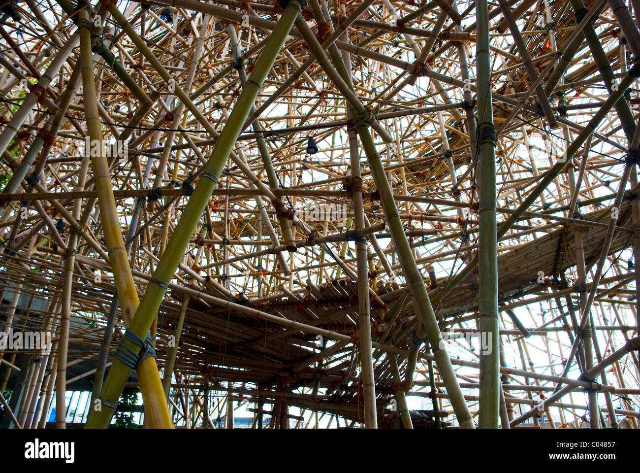 Scultura di bambù dalla Starn Twins, sul tetto del Metropolitan Fine Art Museum di New York City Foto Stock