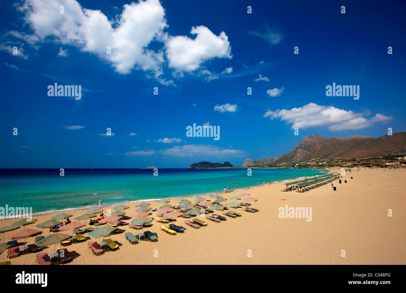 Falassarna (o 'Falasarna') spiaggia a nord-ovest di Creta in Hania prefettura, Grecia Foto Stock