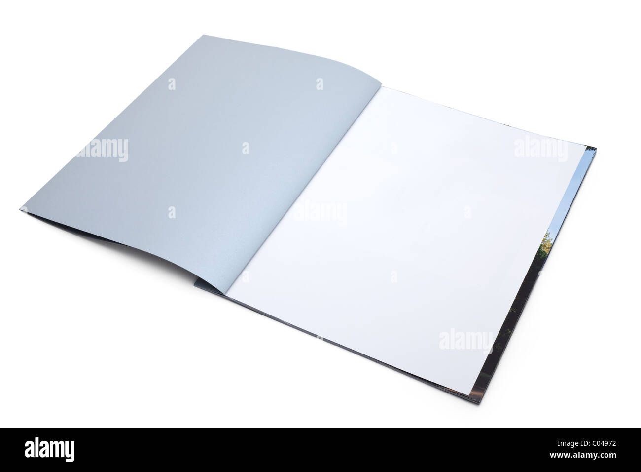 Silver Cover file cartella con sfondo bianco Foto Stock