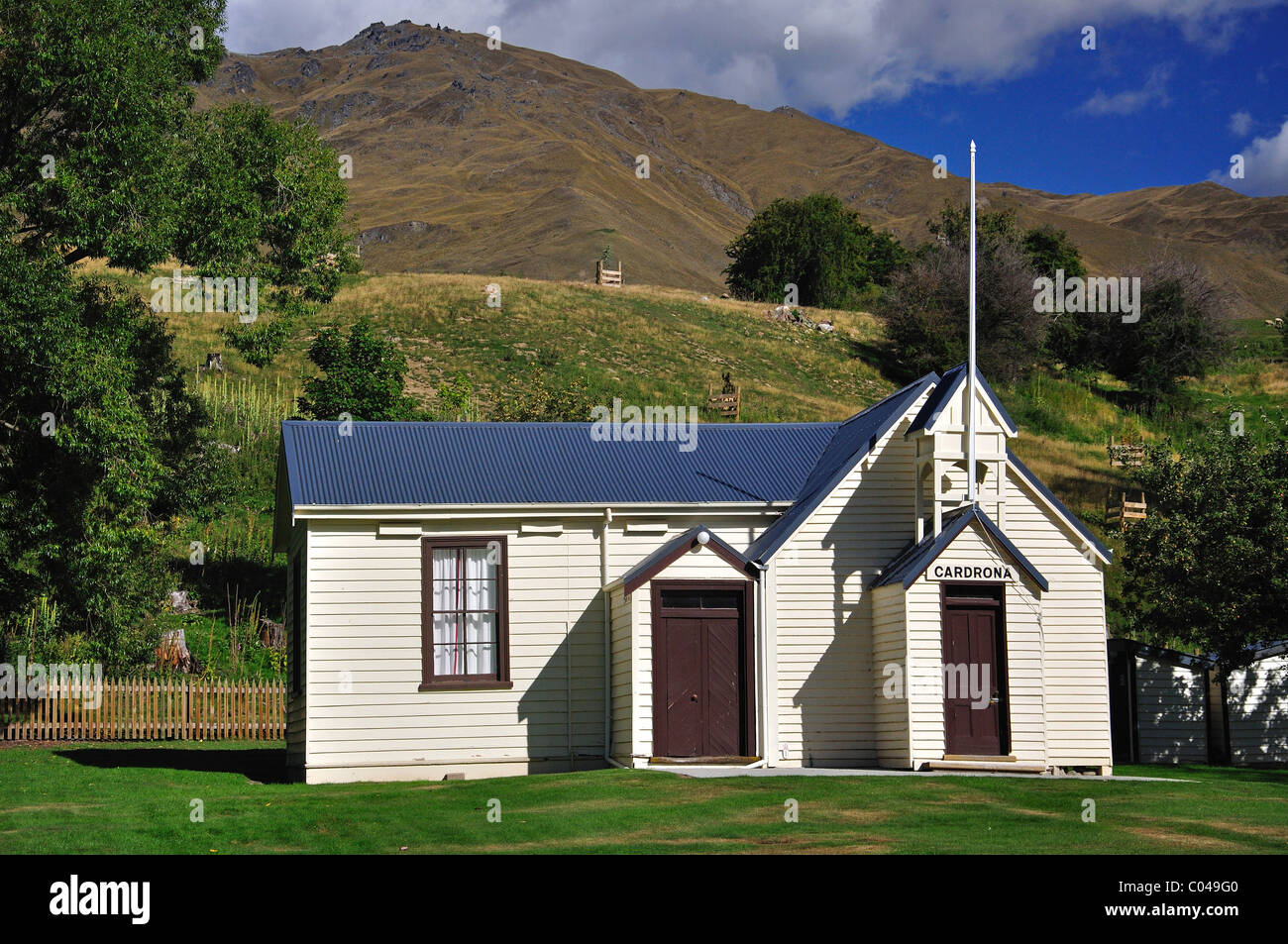 Storica Chiesa Cardrona, Cardrona, Regione di Otago, Isola del Sud, Nuova Zelanda Foto Stock