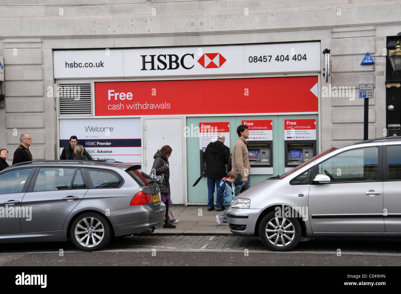 La banca HSBC bancario macchine per i prelievi di contanti Foto Stock