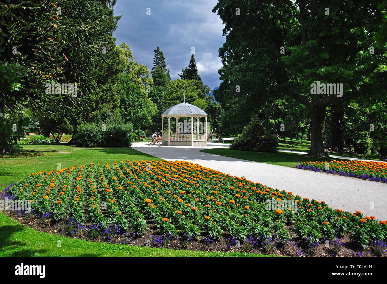 Il Bandstand, Giardini di Queenstown, Queenstown, Regione di Otago, Isola del Sud, Nuova Zelanda Foto Stock