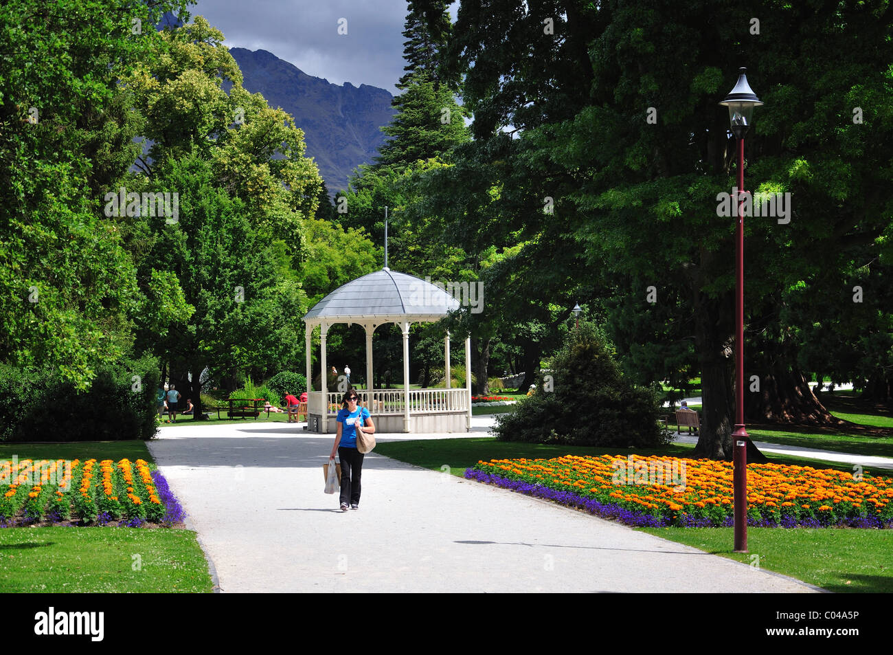 Il Bandstand, Giardini di Queenstown, Queenstown, Regione di Otago, Isola del Sud, Nuova Zelanda Foto Stock