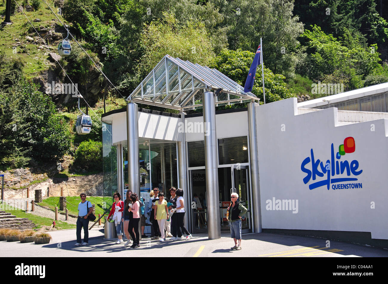 Skyline Gondola e stazione di slittino, Brecon Street, Queenstown, Regione di Otago, Isola del Sud, Nuova Zelanda Foto Stock