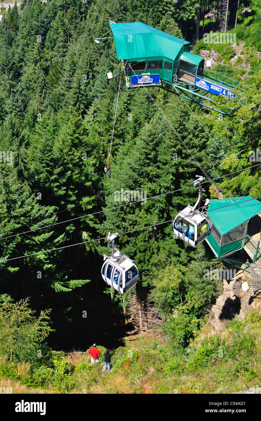 Skyline Gondola e mensola Bungy, Queenstown, Regione di Otago, Isola del Sud, Nuova Zelanda Foto Stock