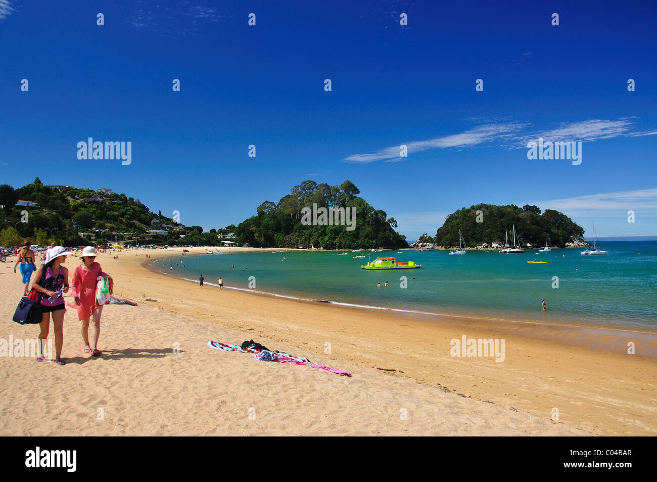 Kaiteriteri Beach, Kaiteriteri, Tasman District, Nuova Zelanda Foto Stock