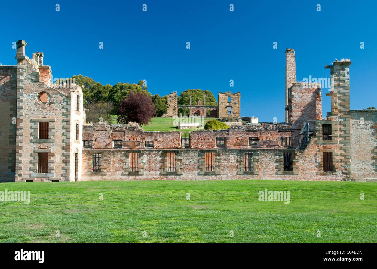 Il penitenziario e Ospedale di rovine presso il sito storico di Port Arthur, Tasmania, Australia Foto Stock