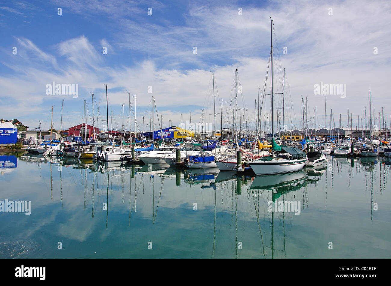 Barche ormeggiate a Nelson Marina, Cross Quay, Port Nelson, Nelson, regione Nelson, South Island, nuova Zelanda Foto Stock