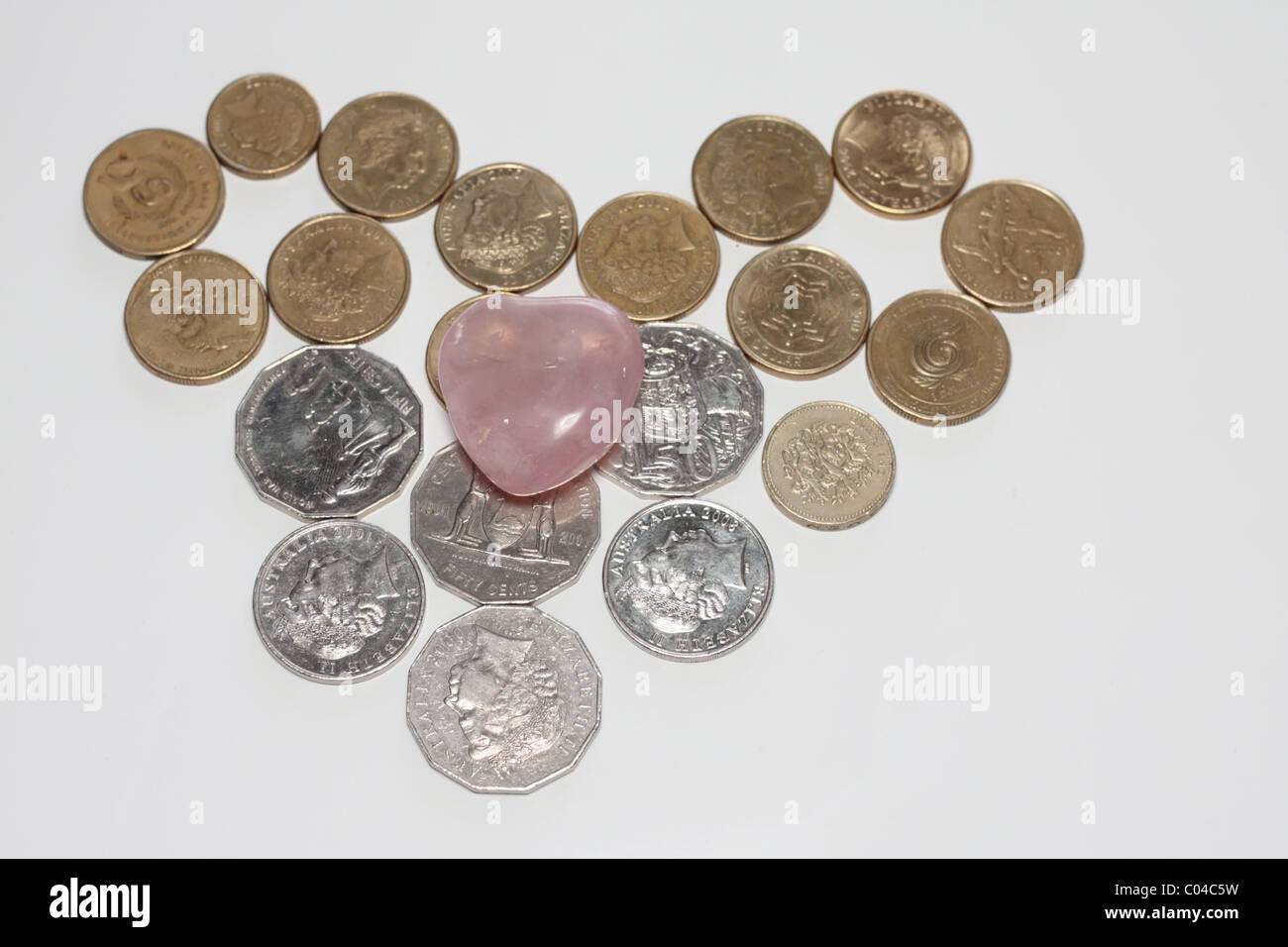 Monete di amore Foto Stock