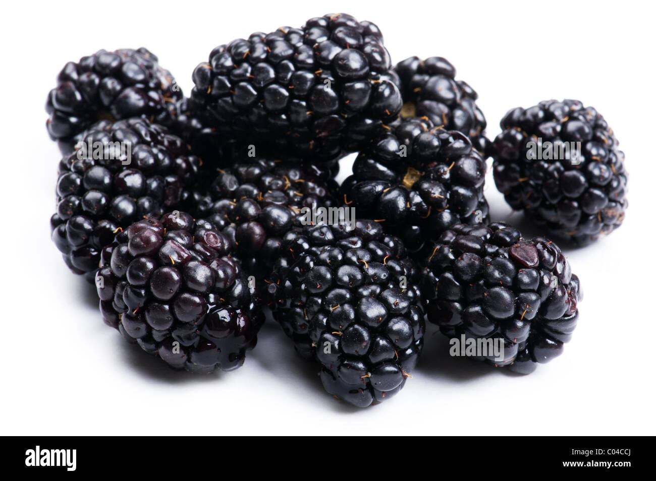 Oggetto su bianco - cibo blackberry close up Foto Stock