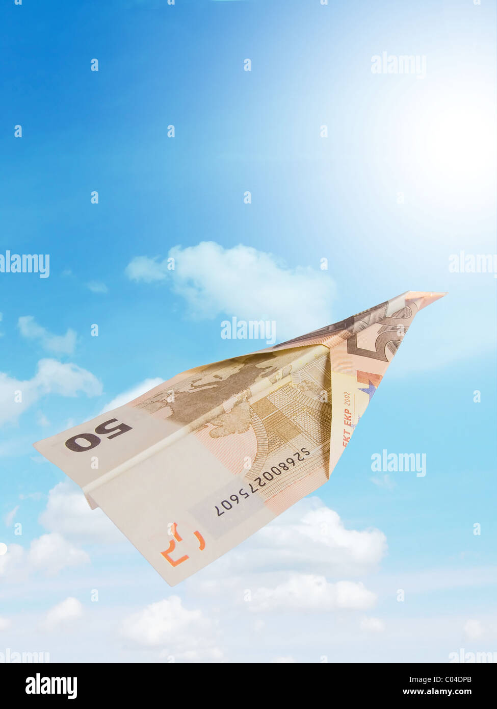 Piano di euro e cielo Foto Stock