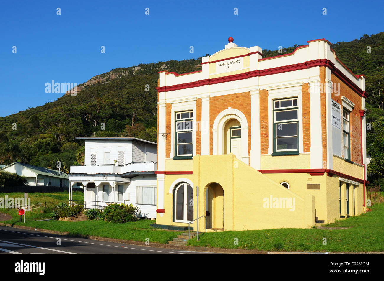 La vecchia scuola di arti edificio in Clifton, vicino al Ponte Seacliff nel Nuovo Galles del Sud Australia Foto Stock