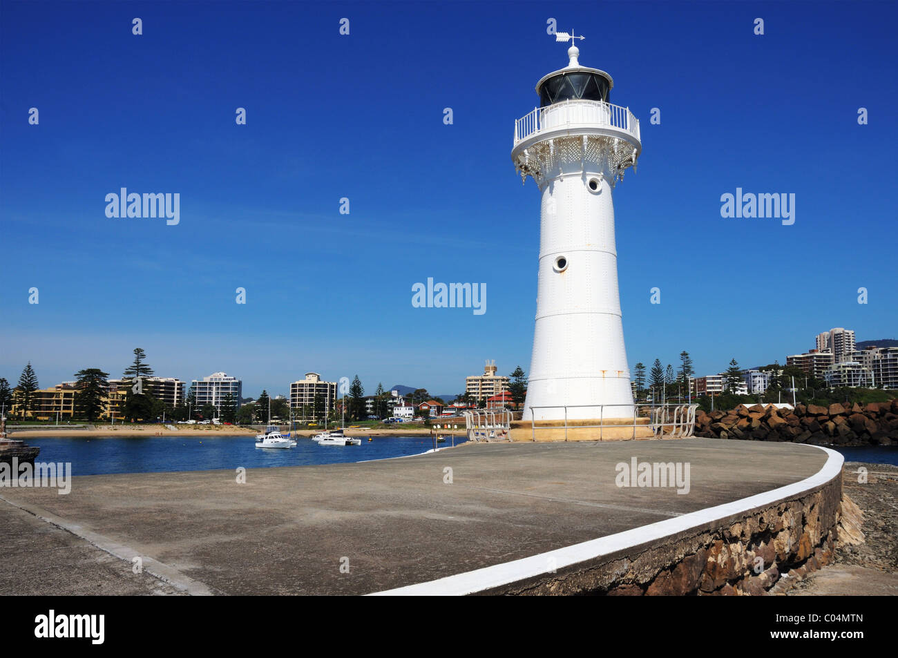 Wollongong Faro del porto, Nuovo Galles del Sud, Australia Foto Stock