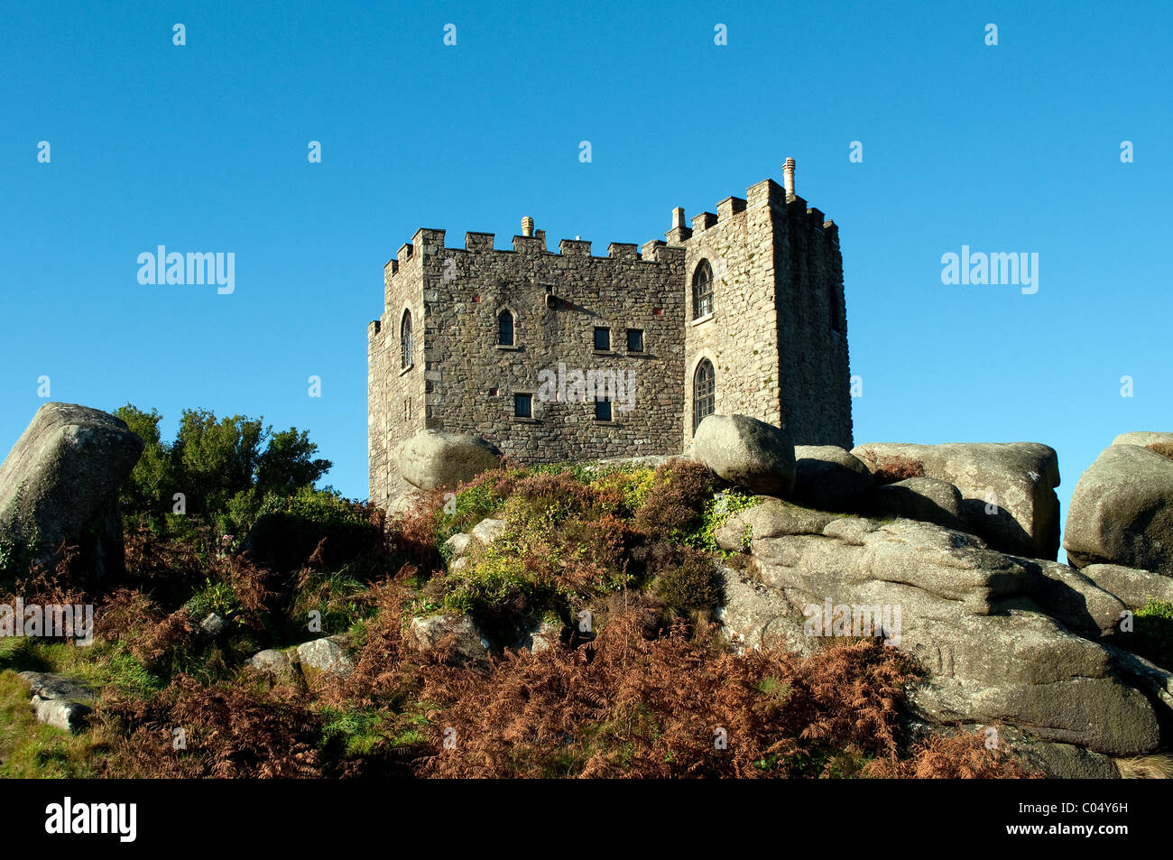 Cran brea castello, Redruth, Cornwall, Regno Unito Foto Stock