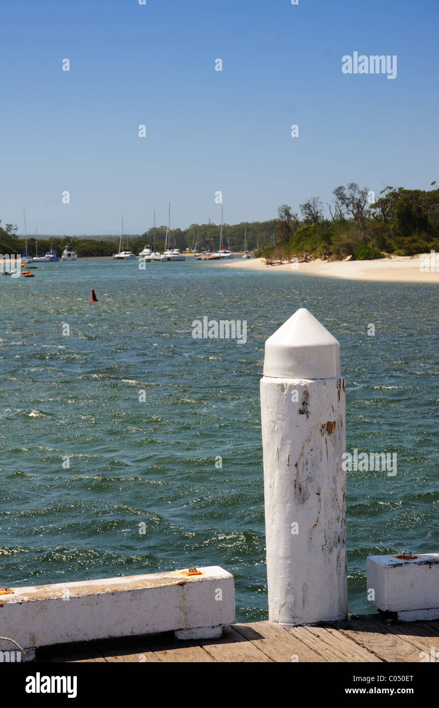 Callala beach come visto da Huskisson, Nuovo Galles del Sud, Australia Foto Stock